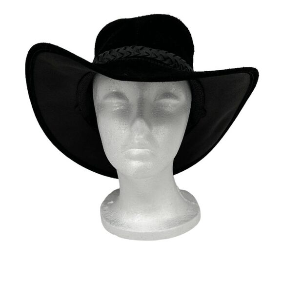 Kakadu Australia | Leather Black Hat with Braided Band Accent Size Large main image 16